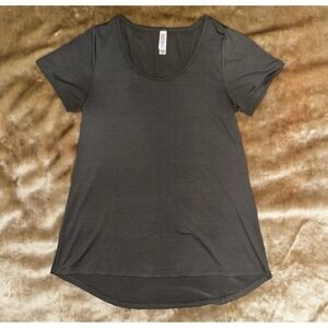 New Lularoe Top Size XXS Short Sleeve Hi-low Pullover Dark Gray